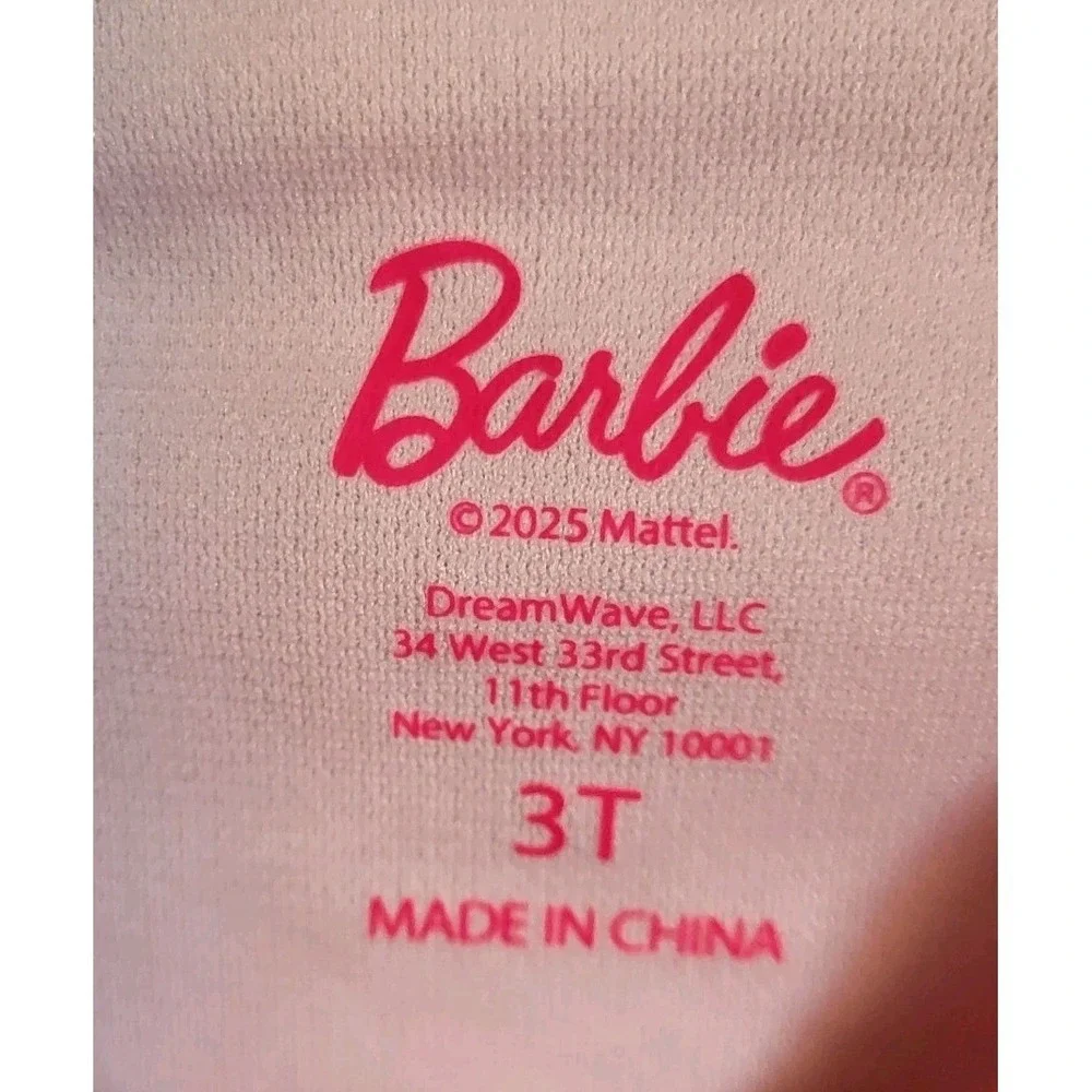 Barbie Toddler Girls Pink Long Sleeve Bikini Swimsuit 2-Piece‎ UPF 50+ Size 3T